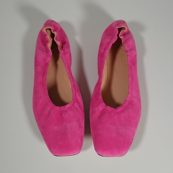 NWT J. Crew Anya Suede Soft Scrunch Ballet Flat Sweet Fuchsia - Picture 2 of 4